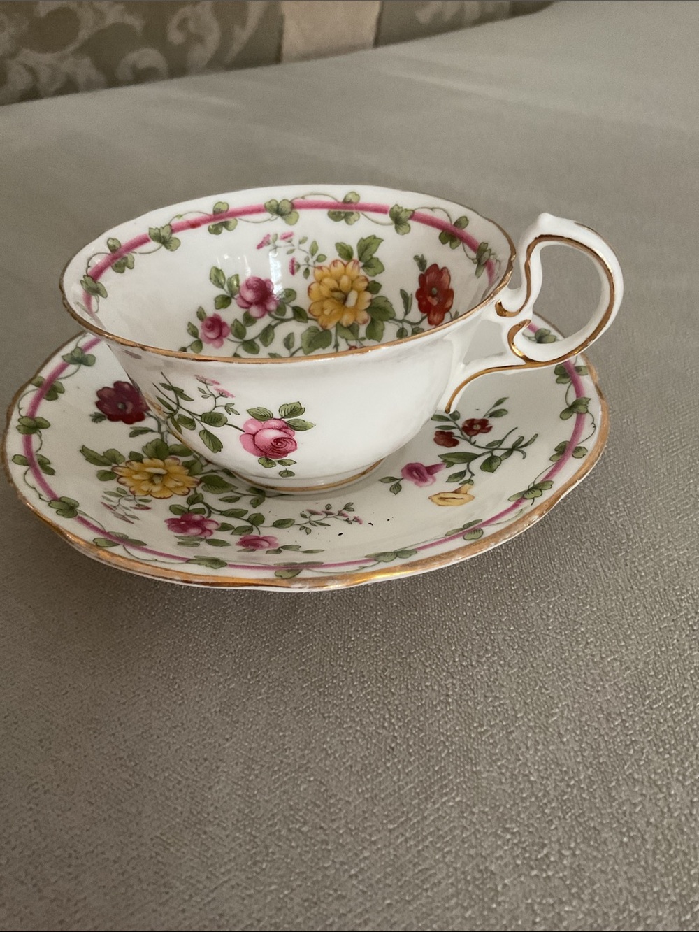 Aynsley Porcelain Teacup and Saucer Set
